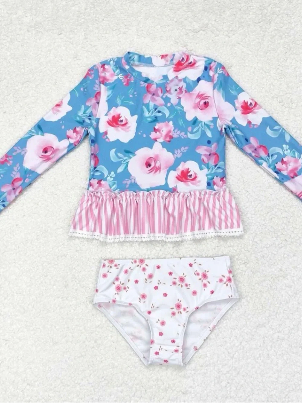 Cheeky Plum Girls' Floral Rashguard Set 4T